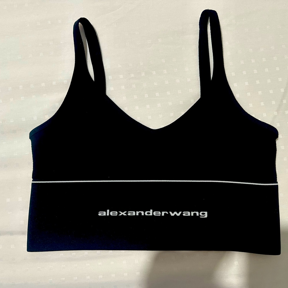 ribbed bra with logo